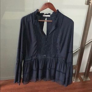 Blue lace blouse
